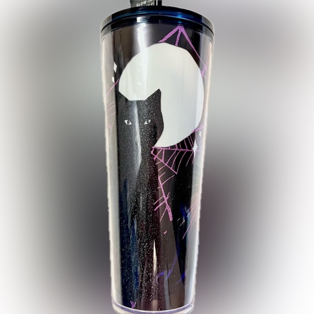 Starbucks- Glow in the dark Venti halloween Black Cat Tumbler